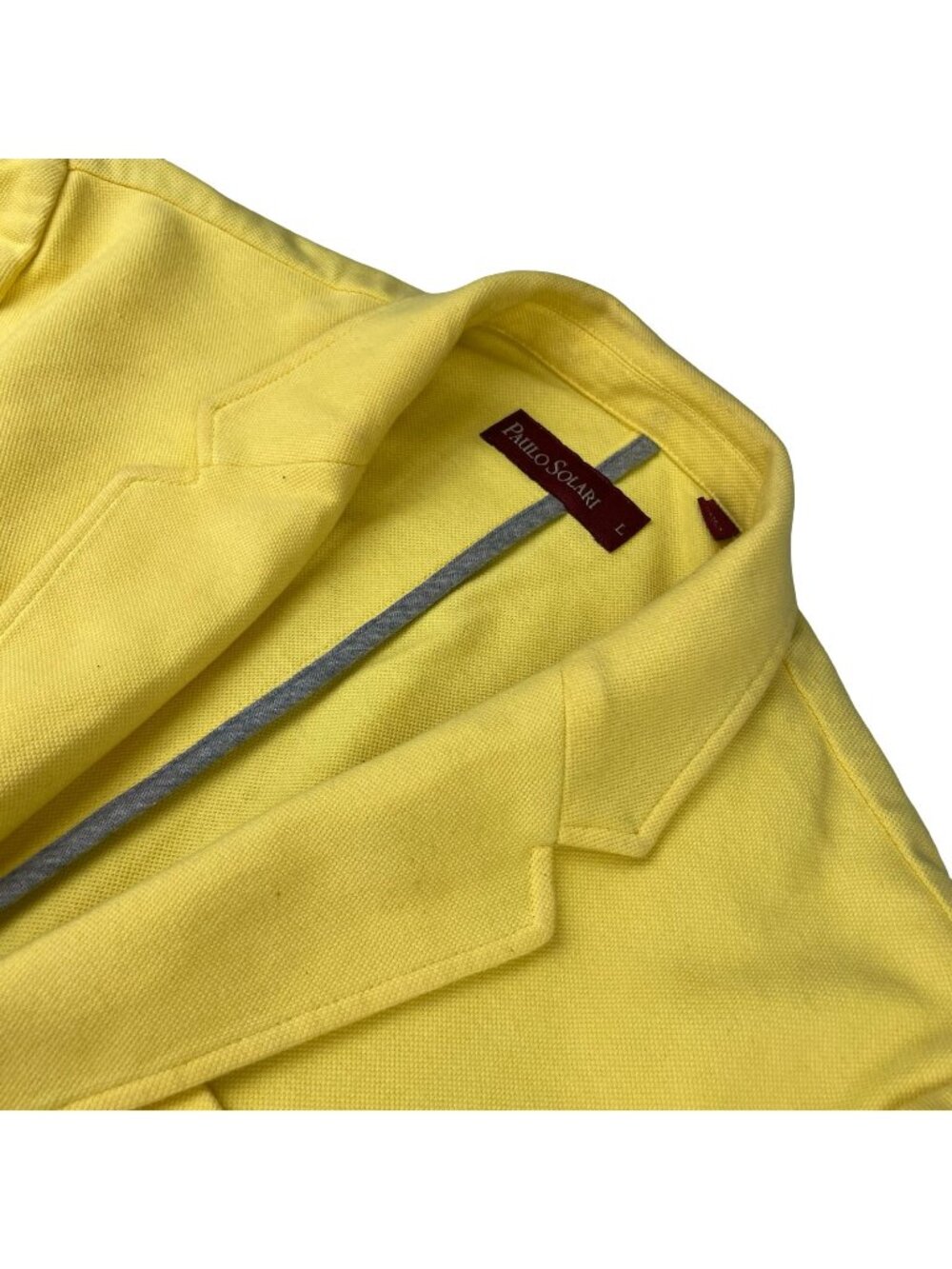 Paulo Solari Men's Cotton Blend Unstructured 2-Button Blazer Yellow • Large